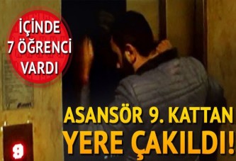 Öğrencilerin içinde olduğu asansör 9. kattan zemine çakıldı