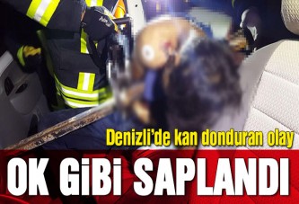 Ok gibi saplanan köprü korkuluğu canından etti