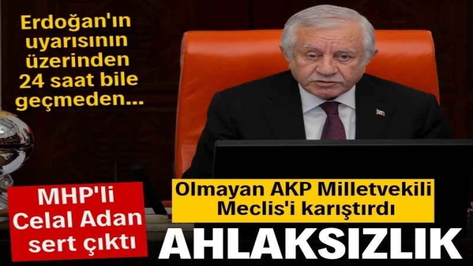 Olmayan AKP Milletvekili Meclis'i karıştırdı, MHP'li Adan sert çıktı: Ahlaksızlık