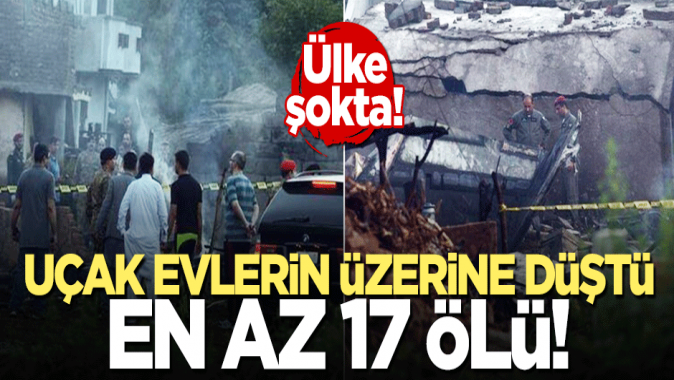 Pakistanda askeri uçak evlerin üzerine çakıldı! En az 17 kişi öldü