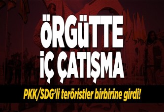 PKK/SDG’li teröristler birbirine girdi.