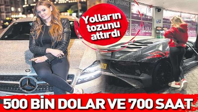 Rus fenomen Daria Radionova, Swarovski taşlarla kaplattığı aracıyla yolların tozunu attırdı.