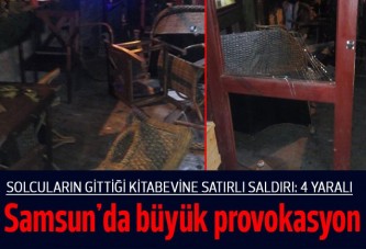 Samsun'da solcuların gittiği kitabevine satırlı saldırı