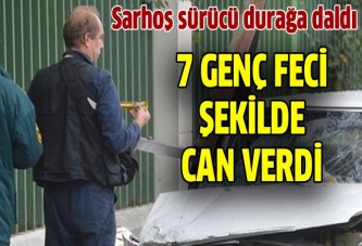 Sarhoş sürücü durağa daldı: 7 ölü!