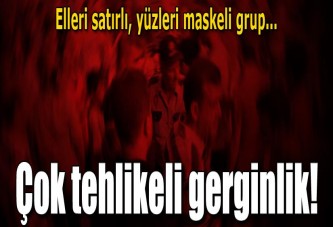 Satırlı ve maskeli grup Suriyelilerin işyerini bastı