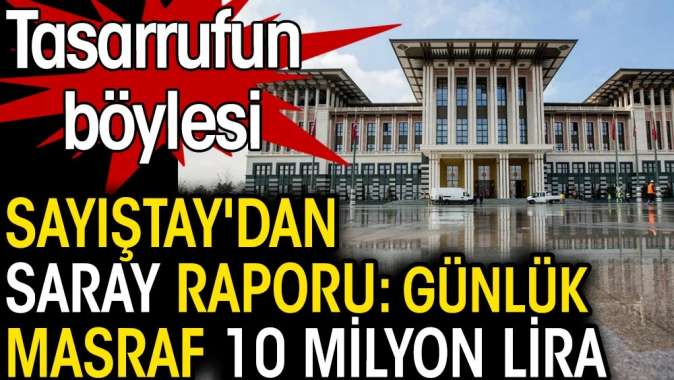 Sayıştaydan Saray raporu: Günlük masraf 10 milyon lira. Tasarrufun böylesi