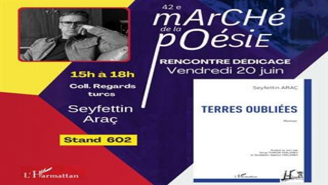 Seyfettin Araç, "Unutulmuş Topraklar" ile Paris'te Türk Edebiyatını Temsil Edecek