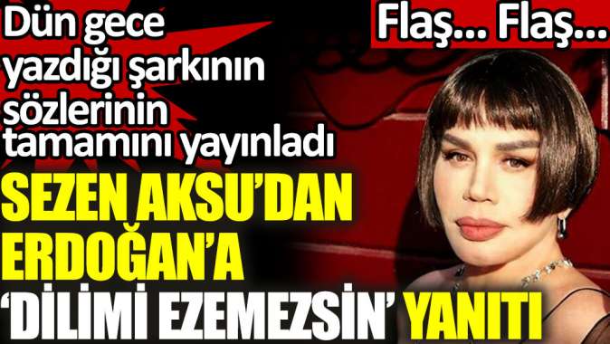 Sezen Aksu'dan Erdoğan'a flaş yanıt. Dün akşam yazdığı şarkıyı paylaştı