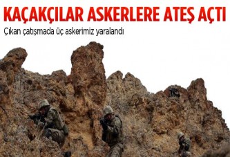 Sınırda kaçakçılarla asker arasında çatışma