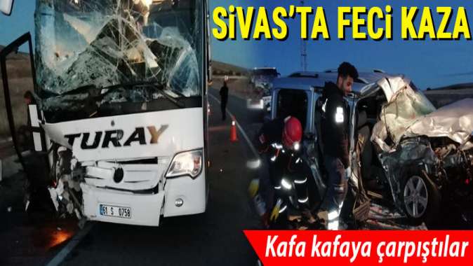 Sivasta yolcu otobüsü kaza yaptı: 2 kişi öldü, 4 kişi yaralandı