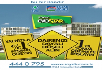 Soyak Evostar’da sadece 300 daire kaldı !