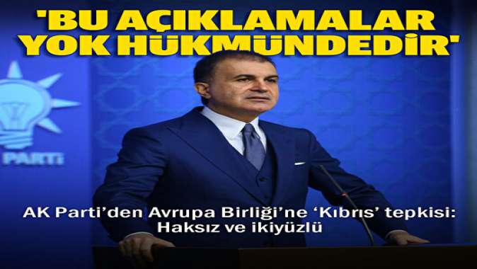 Sözcü Çelikten ABye Kıbrıs tepkisi: Haksız ve ikiyüzlü bir açıklama