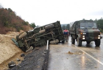 Tekirdağ'da askeri araç devrildi: 3 yaralı