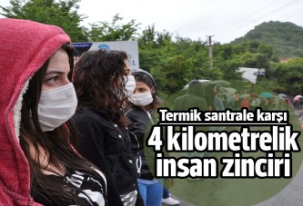 Termik santrale karşı 'insan zinciri' eylemi