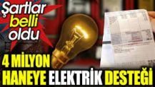 4 milyon haneye elektrik desteği: Şartlar belli oldu