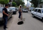 Adıyaman'da yol çöktü