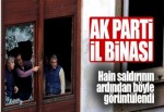 AK Parti İl Başkanlığı'na yapılan saldırının izleri, gündüz ortaya çıktı