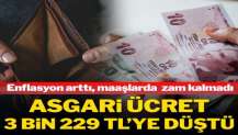 Asgari ücret 3 bin 229 TL’ye düştü