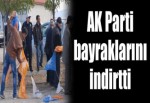 Bakan AK Parti bayraklarını indirtti