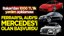 Bakan'dan '1000 TL'lik yardım' açıklaması: Ferrari'si, Audi’si, Mercedes’i olan başvurdu