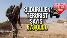 Barış Pınarı Harekâtı’nda etkisiz hale getirilen terörist sayısı 673 oldu