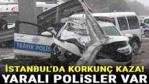 Beşiktaş'ta polis araçları kaza yaptı! Yaralı polisler var...
