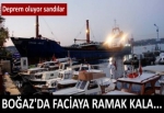 Beykoz'da gemi kıyıya çarptı