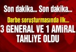 Darbe soruşturmasında 3 general ve 1 amirale tahliye