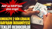 Emekliye 2 bin liralık bayram ikramiyesi teklifi AKP ve MHP oylarıyla reddedildi
