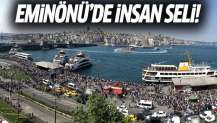 Eminönü'de insan seli! Ücretsiz şehir hatlarına yoğun ilgi