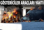 Göstericiler Taksim'de GSM araçlarını ve kamyonu yaktı
