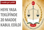 HSYK değişikliğinde 20 madde kabul edildi