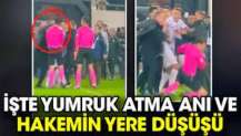 İşte yumruk atma anı ve hakemin yere düşüşü