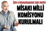 Karayılan'ın o konuşmasının tam metni