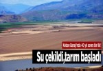 Keban Barajı'nda su çekildi,tarım başladı