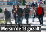 Mersin'de Erdoğan'a hakaret iddiasıyla 13 kişi gözaltına alındı