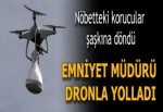 Nöbetteki köy korucularına 'drone' ile tatlı gönderildi