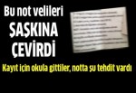 Okul yönetiminden velileri şaşkına çeviren not