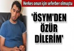 ÖSYM'den özür dilerim'