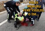 Otomobil, yol denetiminde görevli 1 polise çarptı