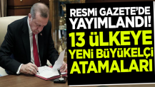 Resmi Gazete'de yayımlandı! 13 ülkeye yeni büyükelçi atamaları