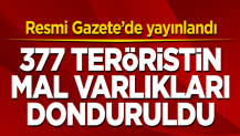 Resmi Gazete'de yayınlandı! 377 teröristin mal varlıkları donduruldu