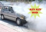 Seyir halindeki otomobil alev alev yandı