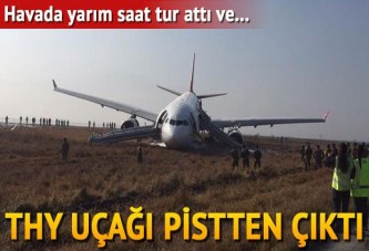 THY uçağı pistten çıktı:1 yaralı