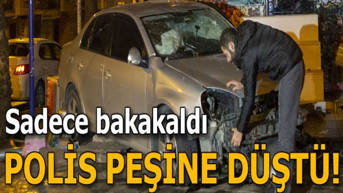 Trafik ışığını devirip dükkanlara daldı!