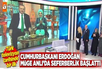 Türk televizyon tarihinde bir ilk! Erdoğan canlı yayında seferberlik başlattı.