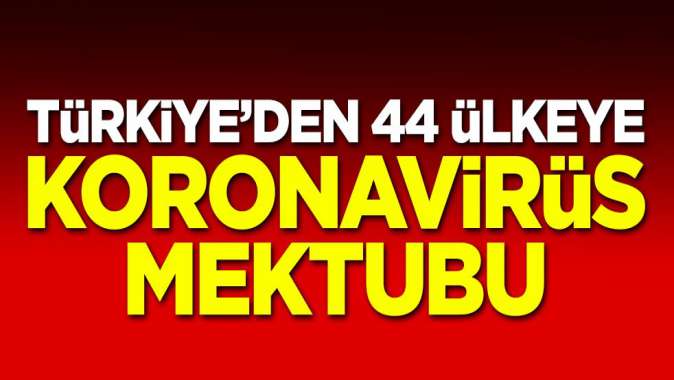 Türkiye'den 44 ülkeye koronavirüs mektubu
