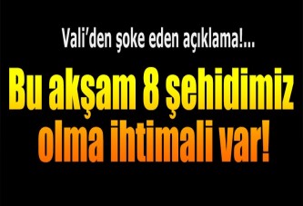 Van Valisi Taşyapan: Bu akşam 8 şehidimiz olma ihtimali var!