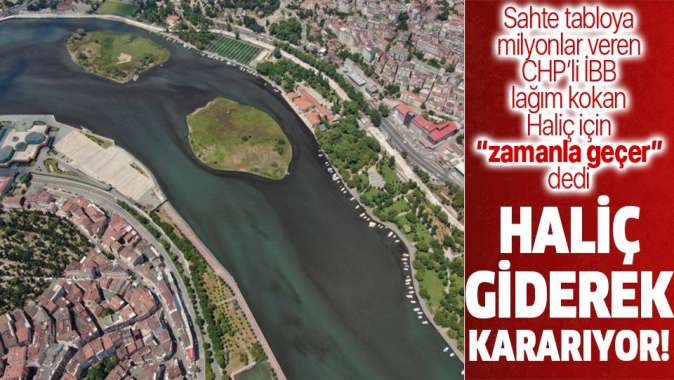 Vatandaşlardan Haliç isyanı! Siyaha bürünen suları havadan görüntülendi