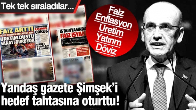 Yandaş gazete Şimşek'i hedef tahtasına oturttu!